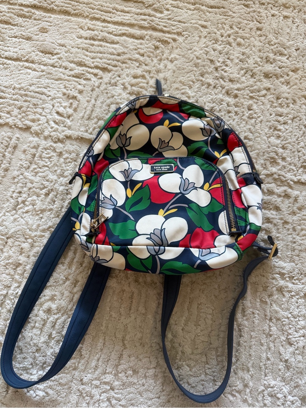 kate spade Navy Floral Mini Backpack with Multicolor Blooms